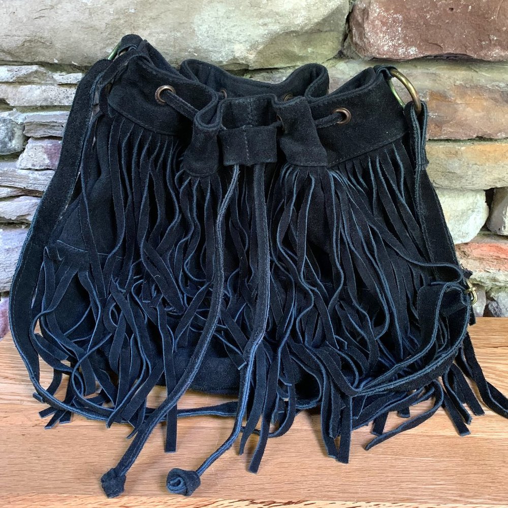 Aldo Black Fringe Shoulder Bag